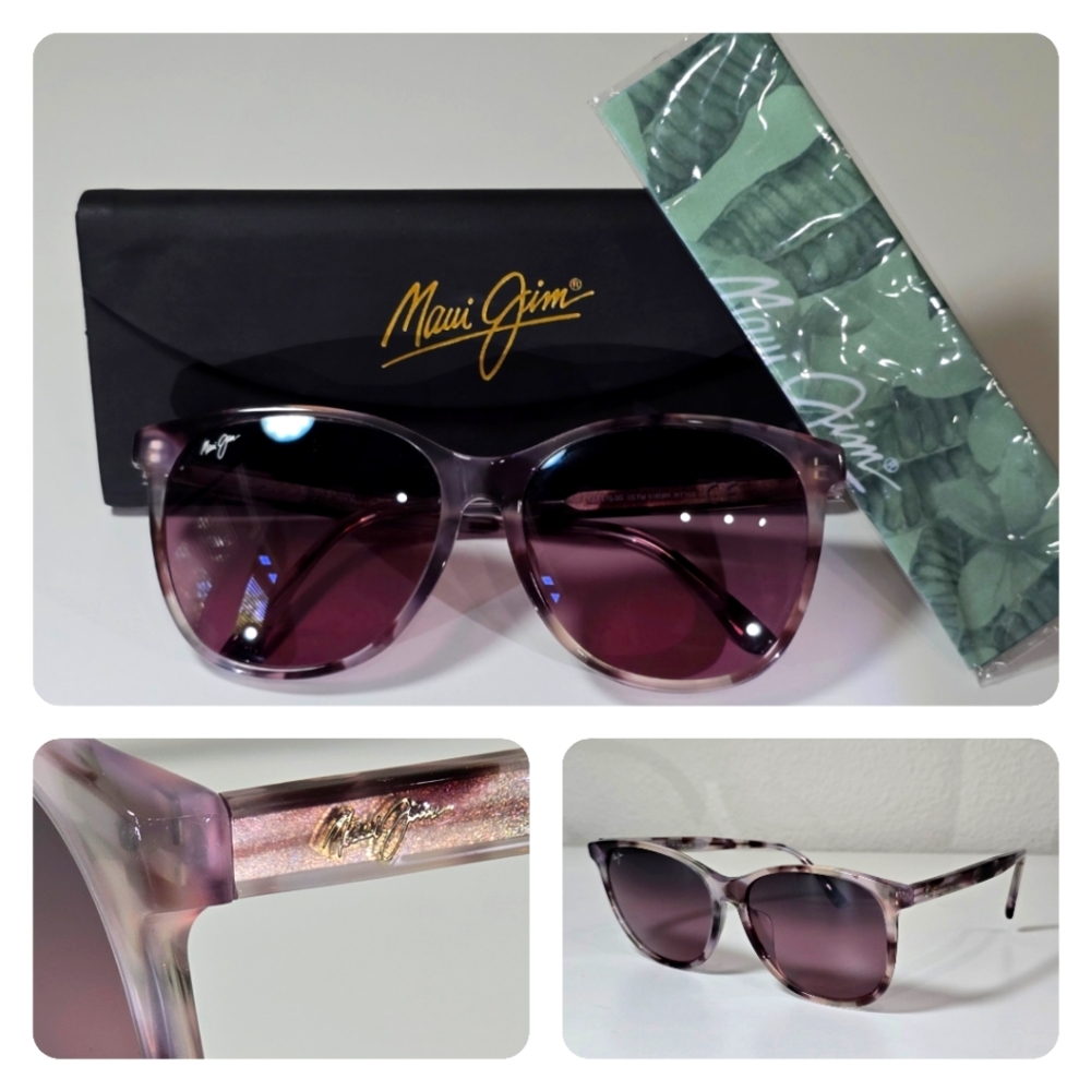 Maui Jim ISOLA STG Sunglasses MJ 821-28E Purple with Maui Rose Lens Polarized
